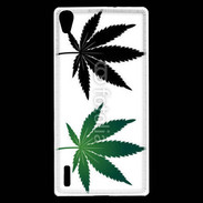 Coque Huawei Ascend P7 Double feuilles de cannabis