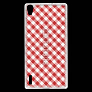 Coque Huawei Ascend P7 Vichy rouge et blanc 2