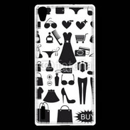 Coque Huawei Ascend P7 Fond fashion noir et blanc 2