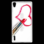 Coque Huawei Ascend P7 Coeur avec rouge à lèvres