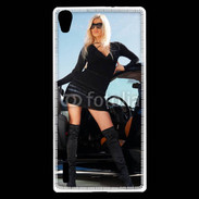 Coque Huawei Ascend P7 Femme blonde sexy voiture noire
