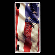 Coque Huawei Ascend P7 Drapeau USA avec arme
