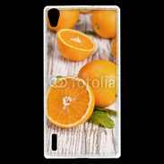 Coque Huawei Ascend P7 Belles oranges sur fond en bois