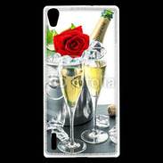 Coque Huawei Ascend P7 Champagne et rose rouge