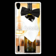 Coque Huawei Ascend P7 Vin blanc et noeud papillon