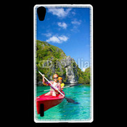 Coque Huawei Ascend P7 Kayak dans un lagon