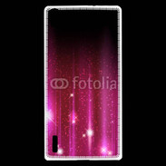 Coque Huawei Ascend P7 Rideau rose à strass