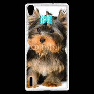 Coque Huawei Ascend P7 Yorkshire et nœud bleu 15