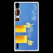 Coque Huawei Ascend P7 Jus d'orange sur la plage