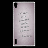 Coque Huawei Ascend P7 Sacrement amour Rose Citation Oscar Wilde