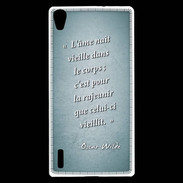 Coque Huawei Ascend P7 Ame nait Turquoise Citation Oscar Wilde