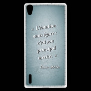Coque Huawei Ascend P7 Emotion égarée Turquoise Citation Oscar Wilde