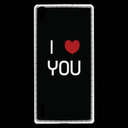 Coque Huawei Ascend P7 I love you noir