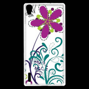 Coque Huawei Ascend P7 motif floral bleu