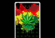 Coque Huawei Ascend P7 Feuille de cannabis et cœur Rasta