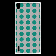 Coque Huawei Ascend P7 pois gris & turquoise