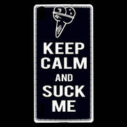 Coque Huawei Ascend P7 Keep Calm Suck me Noir