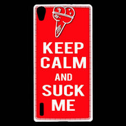 Coque Huawei Ascend P7 Keep Calm Suck me Rouge
