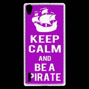 Coque Huawei Ascend P7 Keep Calm Be a Pirate Violet