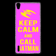Coque Huawei Ascend P7 Keep Calm Call Batman Rose