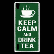 Coque Huawei Ascend P7 Keep Calm Drink Tea Vert