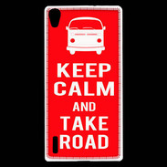Coque Huawei Ascend P7 Keep Calm Take Road Rouge
