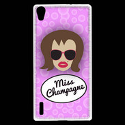 Coque Huawei Ascend P7 Miss Champagne Chatain