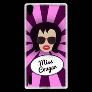 Coque Huawei Ascend P7 Miss Cougar Brune