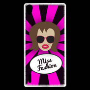 Coque Huawei Ascend P7 Miss Fashion Chatain