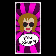 Coque Huawei Ascend P7 Miss Shopping Rousse