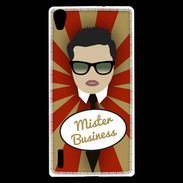 Coque Huawei Ascend P7 Mister Business Brun