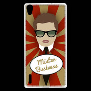 Coque Huawei Ascend P7 Mister Business Chatain