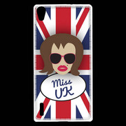 Coque Huawei Ascend P7 Miss UK Chatain