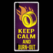Coque Huawei Ascend P7 Keep Calm and Burn Out violet