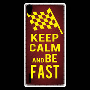 Coque Huawei Ascend P7 Keep Calm and Be Fast Rouge