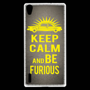 Coque Huawei Ascend P7 Keep Calm and Be Furious Gris