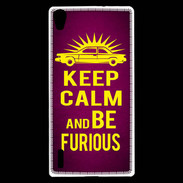 Coque Huawei Ascend P7 Keep Calm and Be Furious Rose