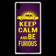 Coque Huawei Ascend P7 Keep Calm and Be Furious Violet