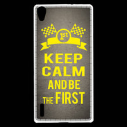 Coque Huawei Ascend P7 Keep Calm and Be the First Gris