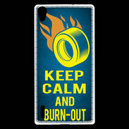Coque Huawei Ascend P7 Keep Calm and Burn Out Bleu
