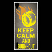 Coque Huawei Ascend P7 Keep Calm and Burn Out Gris