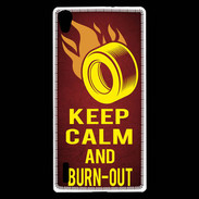 Coque Huawei Ascend P7 Keep Calm and Burn Out Rouge