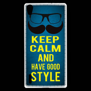 Coque Huawei Ascend P7 Keep Calm and Have a good Style Bleu