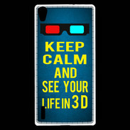 Coque Huawei Ascend P7 Keep Calm and See your life 3D Bleu