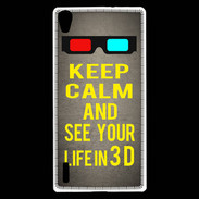 Coque Huawei Ascend P7 Keep Calm and See your life 3D Gris