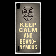 Coque Huawei Ascend P7 Keep Calm and Be Anonymous Gris