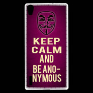 Coque Huawei Ascend P7 Keep Calm and Be Anonymous Rose