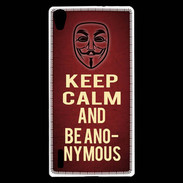 Coque Huawei Ascend P7 Keep Calm and Be Anonymous Rouge