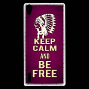 Coque Huawei Ascend P7 Keep Calm and Be Free Rose