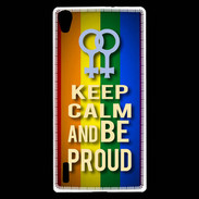 Coque Huawei Ascend P7 Keep Calm and Be proud Women Gay